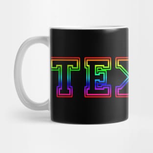 Texas Pride Rainbow Black Mug